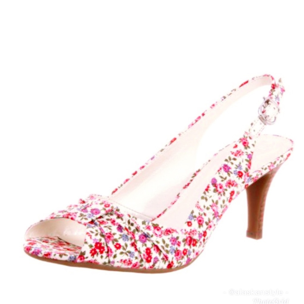 Etienne Aigner Osbert Floral Peep Toe Pumps 8.5